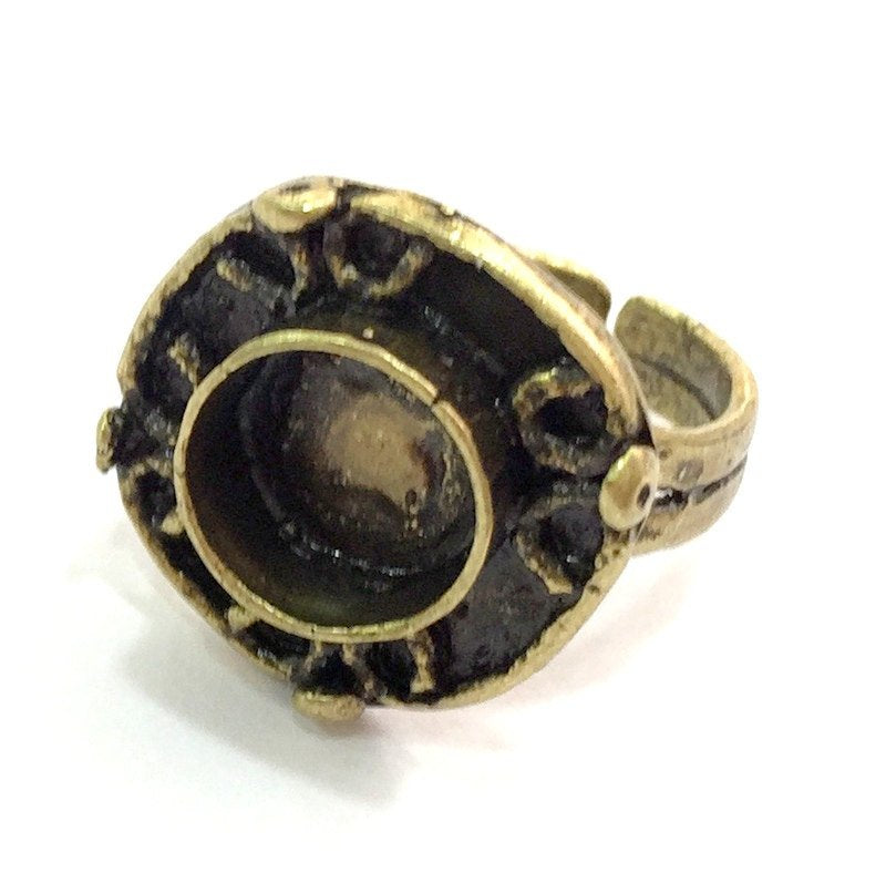 Adjustable Ring Blank, (10mm blank ) Antique Bronze Plated Brass G5557