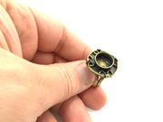 Adjustable Ring Blank, (10mm blank ) Antique Bronze Plated Brass G5557