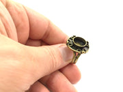 Adjustable Ring Blank, (10mm blank ) Antique Bronze Plated Brass G5557