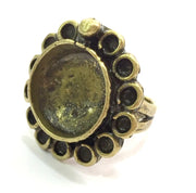 Adjustable Ring Blank, (16mm blank ) Antique Bronze Plated Brass G5558
