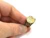 Adjustable Ring Blank, (15mm blank ) Antique Bronze Plated Brass G5561
