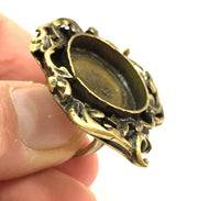 Adjustable Ring Blank, (20mm blank ) Antique Bronze Plated Brass G5562