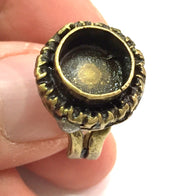 Ring Blank Base Bezel Setting Adjustable  Blank, (10mm blank ) Antique Bronze Plated Brass G5563