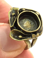 Adjustable Ring Blank, (10mm blank ) Antique Bronze Plated Brass G5564
