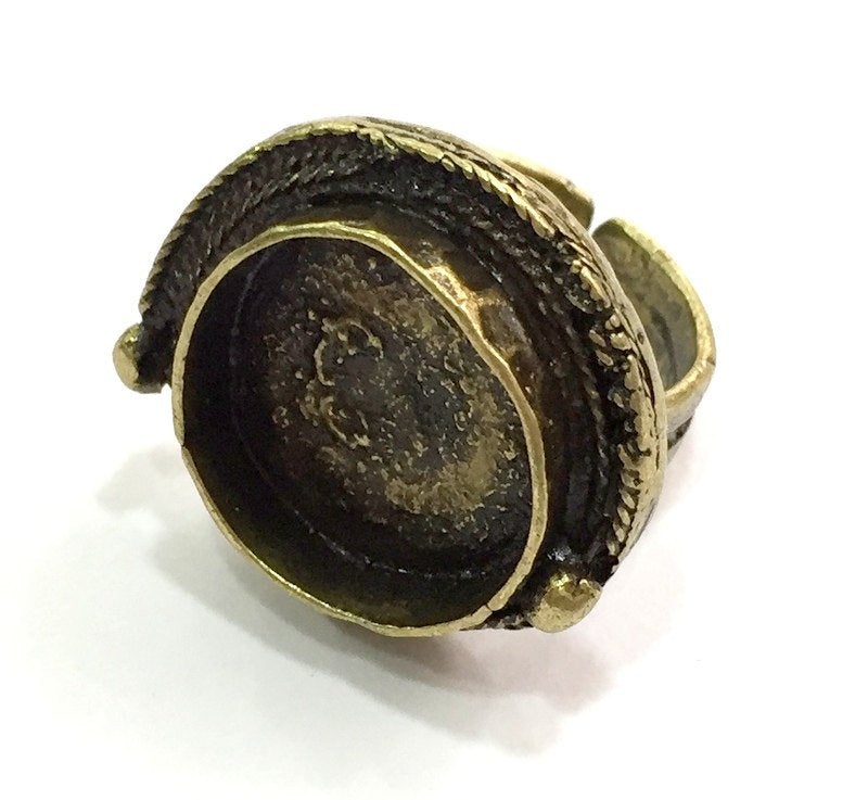 Adjustable Ring Blank, (16mm blank ) Antique Bronze Plated Brass G5568