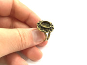 Adjustable Ring Blank, (10mm blank ) Antique Bronze Plated Brass G5571