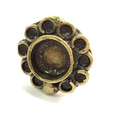 Adjustable Ring Blank, (10mm blank ) Antique Bronze Plated Brass G5571