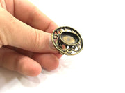 Adjustable Ring Blank, (18x13mm blank ) Antique Bronze Plated Brass G5575