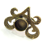 Antique Bronze Ring Blank Base Bezel Settings Cabochon Base Mountings Adjustable  (10mm blank ) Antique Bronze Plated Brass G5578