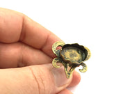 Adjustable Ring Blank, (18x13mm blank ) Antique Bronze Plated Brass G5579