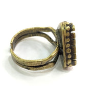 Adjustable Ring Blank, (15x15x15mm triangle blank ) Antique Bronze Plated Brass G5580
