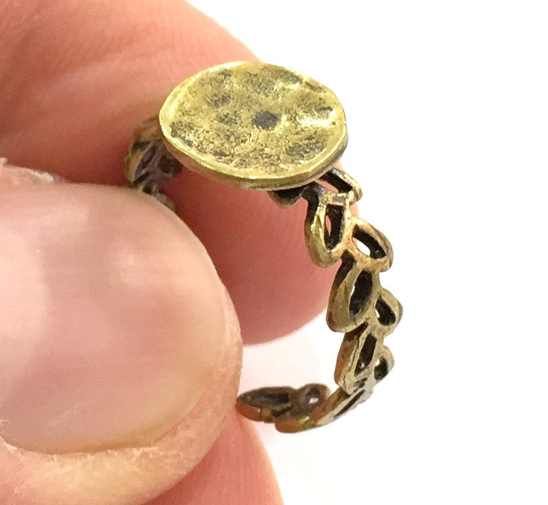 Adjustable Ring Blank, (10mm blank ) Antique Bronze Plated Brass G5581