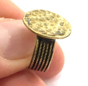 Antique Bronze Ring Blank Base Bezel Settings Cabochon Base Mountings Adjustable (15mm blank ) Antique Bronze Plated Brass G5518