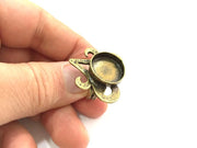 Adjustable Ring Blank, (16mm blank ) Antique Bronze Plated Brass G5582