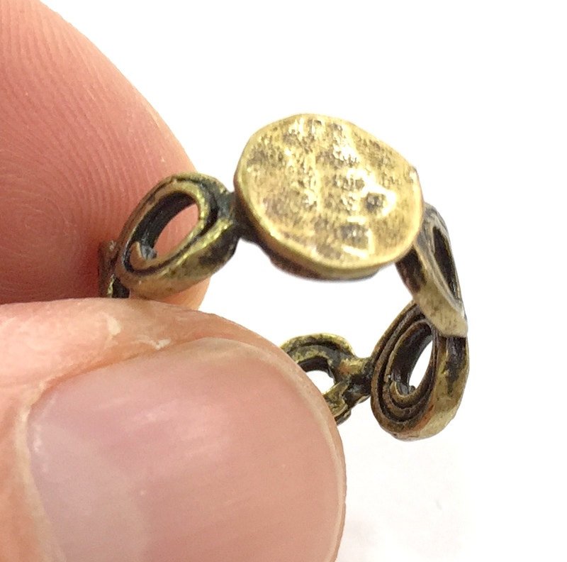Adjustable Ring Blank, (10mm blank ) Antique Bronze Plated Brass G5587