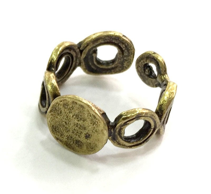 Adjustable Ring Blank, (10mm blank ) Antique Bronze Plated Brass G5587