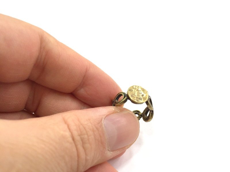 Adjustable Ring Blank, (10mm blank ) Antique Bronze Plated Brass G5587