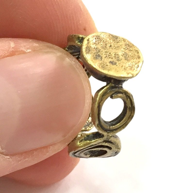 Adjustable Ring Blank, (10mm blank ) Antique Bronze Plated Brass G5587