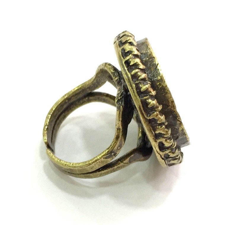 Adjustable Ring Blank, (20mm blank ) Antique Bronze Plated Brass G5590