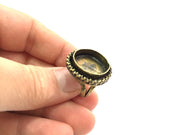 Adjustable Ring Blank, (20mm blank ) Antique Bronze Plated Brass G5590