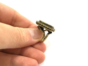Adjustable Ring Blank, (20mm blank ) Antique Bronze Plated Brass G5590