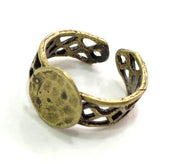 Adjustable Ring Blank, (10mm blank ) Antique Bronze Plated Brass G5591