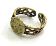 Adjustable Ring Blank, (10mm blank ) Antique Bronze Plated Brass G5591