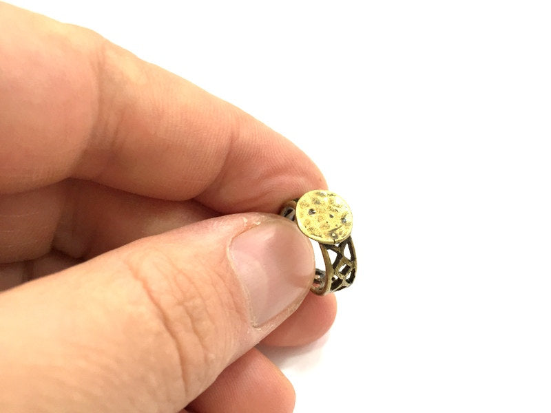 Adjustable Ring Blank, (10mm blank ) Antique Bronze Plated Brass G5591