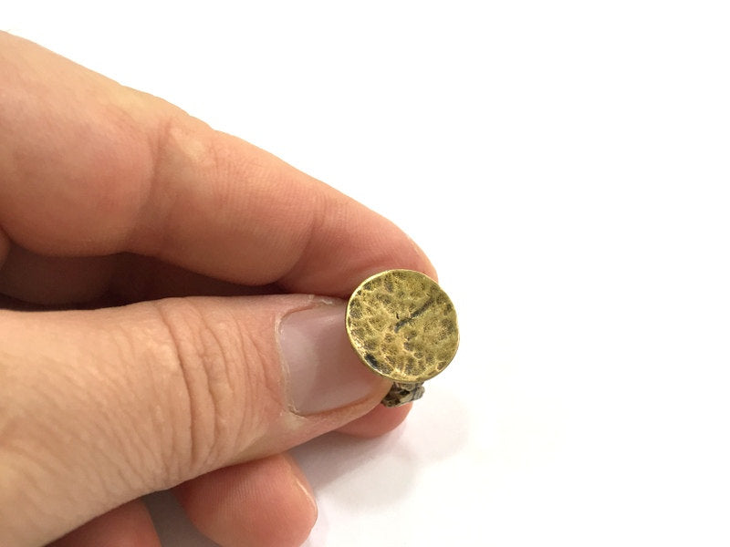 Adjustable Ring Blank, (15mm blank ) Antique Bronze Plated Brass G5593