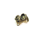 Adjustable Ring Blank, (12x10 mm elips and 5x3 mm drop Blank  ) Antique Bronze Plated Brass G5594