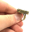 Adjustable Ring Blank, (25mm blank ) Antique Bronze Plated Brass G5597