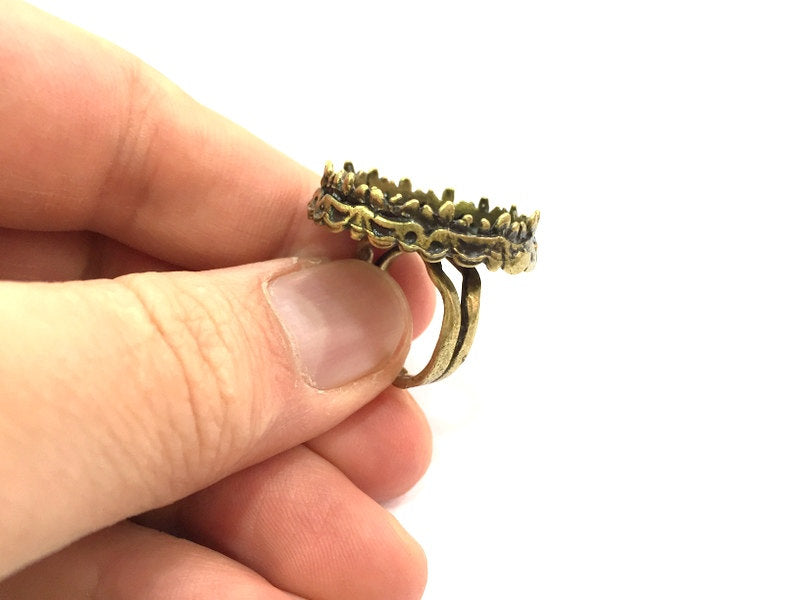 Adjustable Ring Blank, (25mm blank ) Antique Bronze Plated Brass G5597