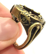 Adjustable Ring Blank, (18mm blank ) Antique Bronze Plated Brass G5598