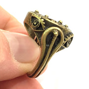 Adjustable Ring Blank, (18mm blank ) Antique Bronze Plated Brass G5598