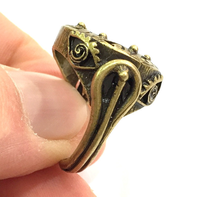 Adjustable Ring Blank, (18mm blank ) Antique Bronze Plated Brass G5598