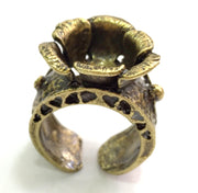 Adjustable Ring Blank, (12mm blank ) Antique Bronze Plated Brass G5534