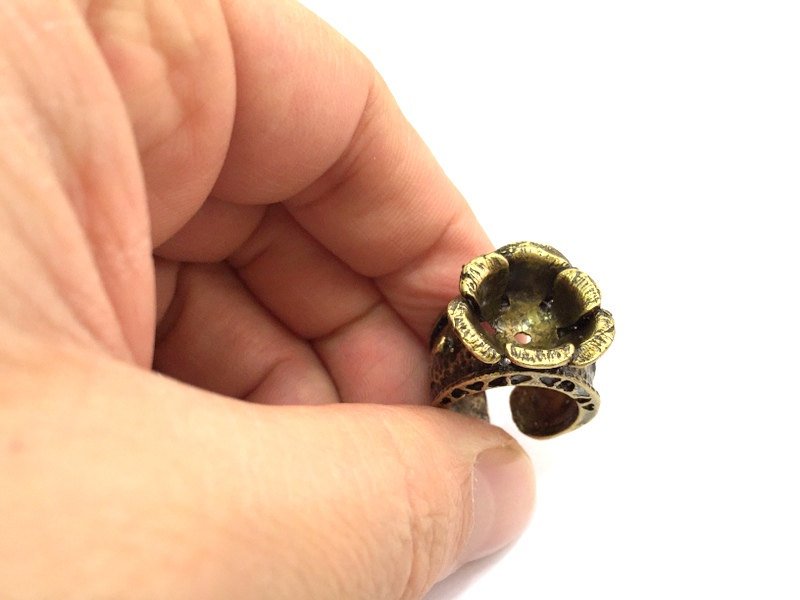 Adjustable Ring Blank, (12mm blank ) Antique Bronze Plated Brass G5534