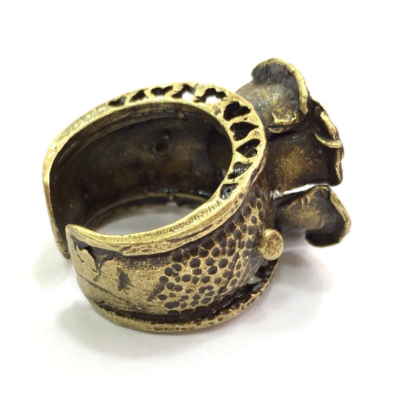 Adjustable Ring Blank, (12mm blank ) Antique Bronze Plated Brass G5534