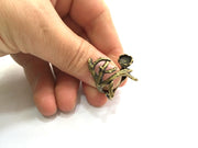 Adjustable Ring Blank, (8mm blank ) Antique Bronze Plated Brass G11589