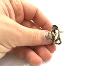 Adjustable Ring Blank, (8mm blank ) Antique Bronze Plated Brass G11589