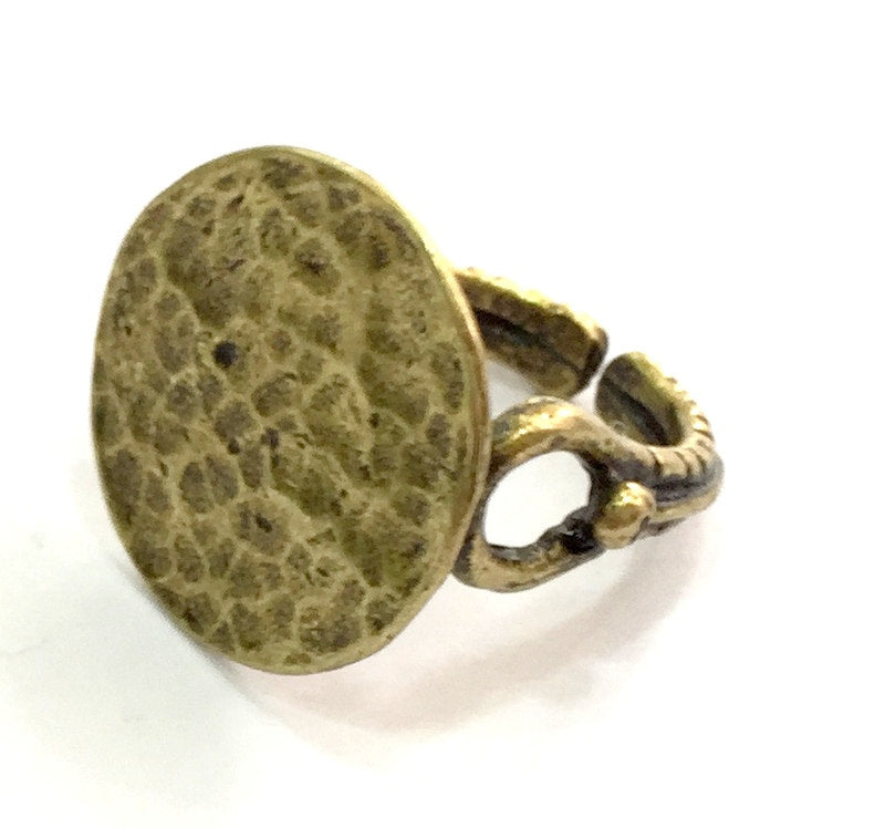 Adjustable Ring Blank, (20mm blank ) Antique Bronze Plated Brass G5536