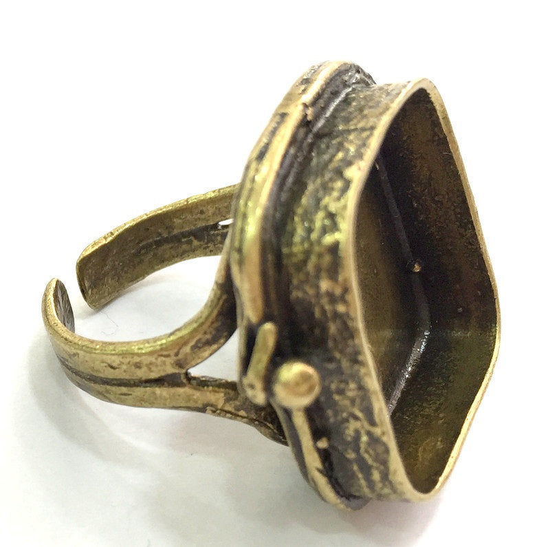 Adjustable Ring Blank, (20mm blank ) Antique Bronze Plated Brass G5537