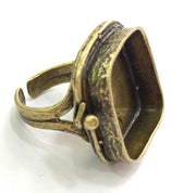 Adjustable Ring Blank, (20mm blank ) Antique Bronze Plated Brass G5537
