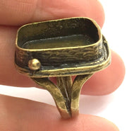 Adjustable Ring Blank, (20mm blank ) Antique Bronze Plated Brass G5537