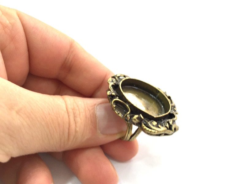 Adjustable Ring Blank, (25mm blank ) Antique Bronze Plated Brass G5538