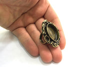 Adjustable Ring Blank, (25mm blank ) Antique Bronze Plated Brass G5538