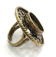 Adjustable Ring Blank, (16mm blank ) Antique Bronze Plated Brass G5539