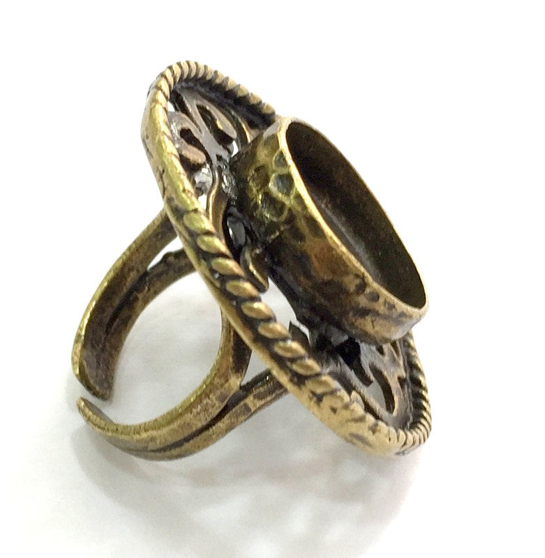 Adjustable Ring Blank, (16mm blank ) Antique Bronze Plated Brass G5539