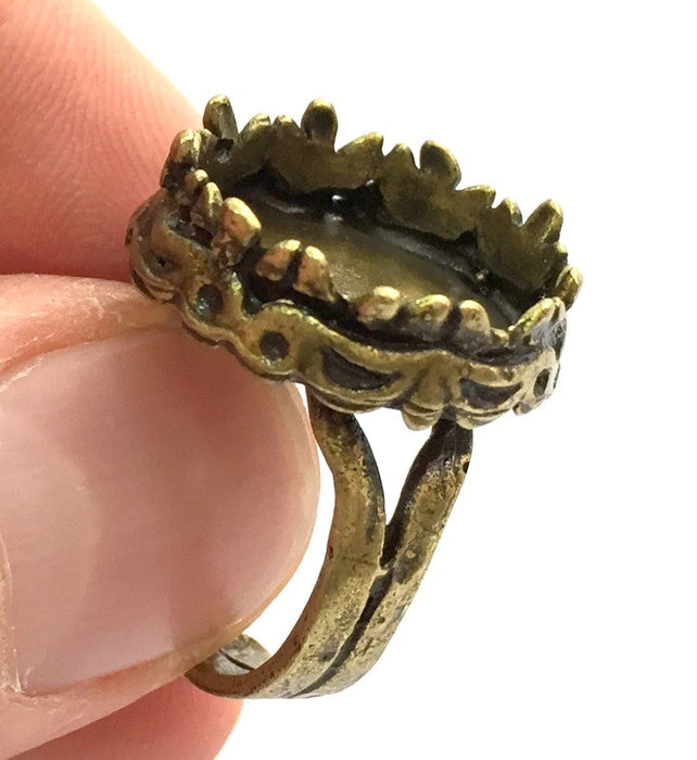 Adjustable Ring Blank, (16mm blank ) Antique Bronze Plated Brass G5544