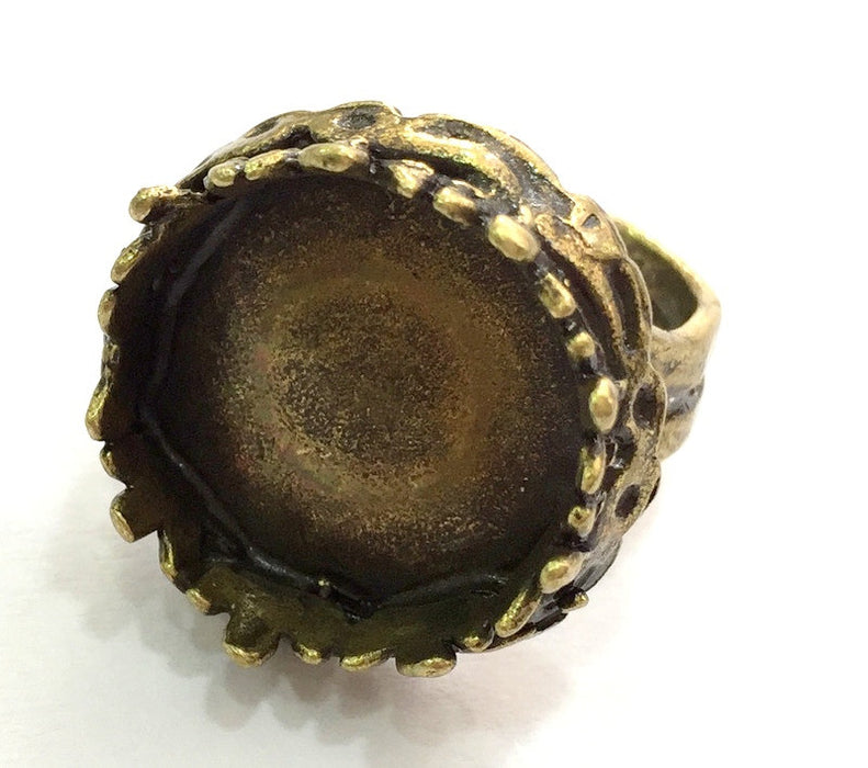 Adjustable Ring Blank, (16mm blank ) Antique Bronze Plated Brass G5544